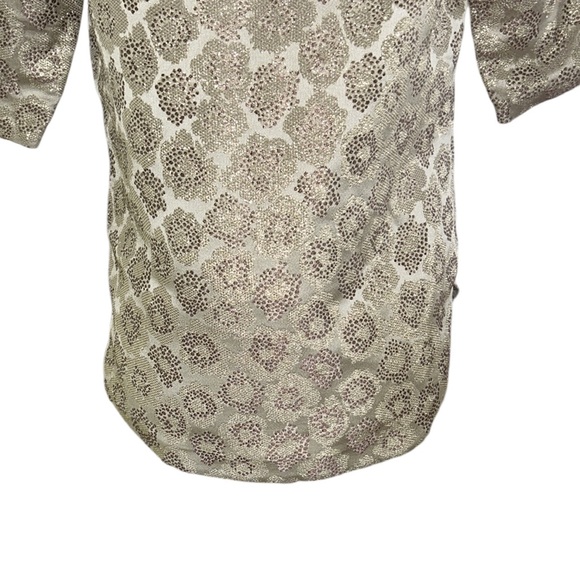 J. Crew Silk Blend Metallic Gold Brocade Top - 2 - Picture 10 of 14